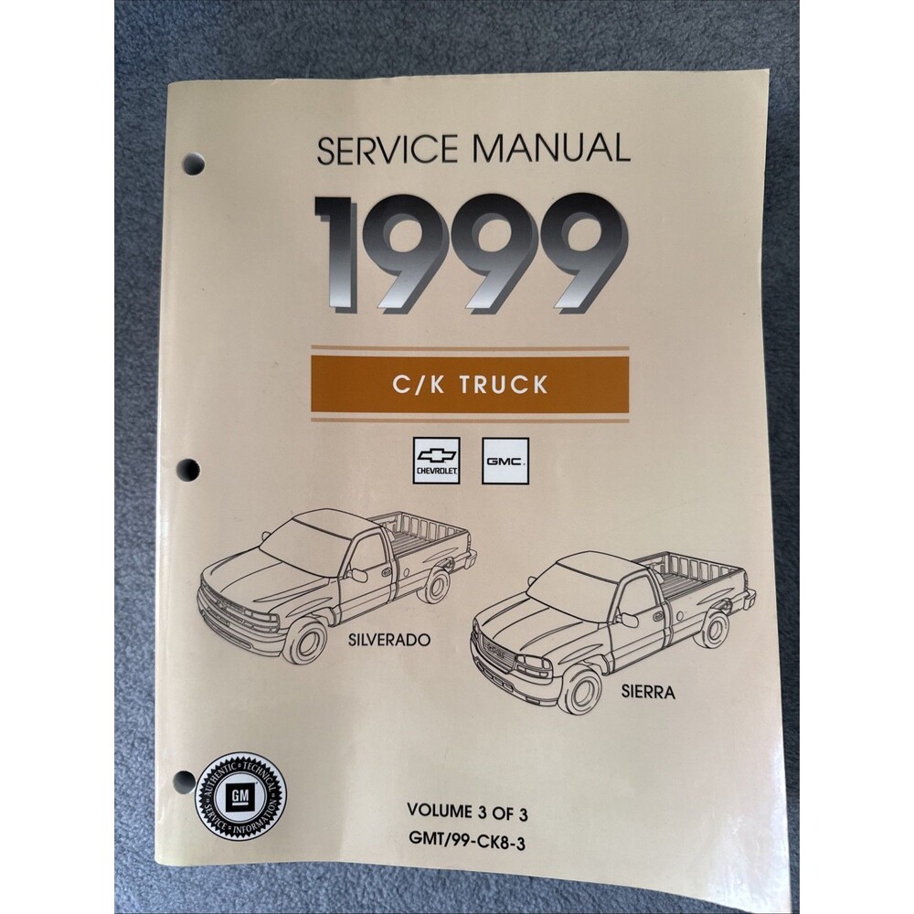 1999 Chevy GMC C/K Truck Silverado Sierra Service Manual Vol 3 OEM GMT/99-CK8-3